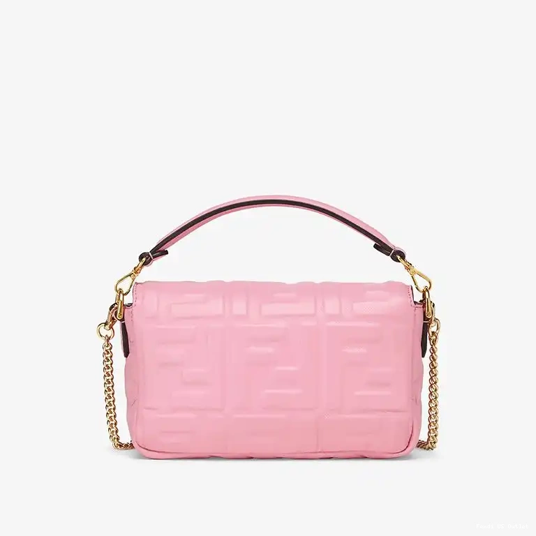 Affordable HOT Pink Bag FF Mini Motif In Fendi Nappa Baguette Leather 0504
